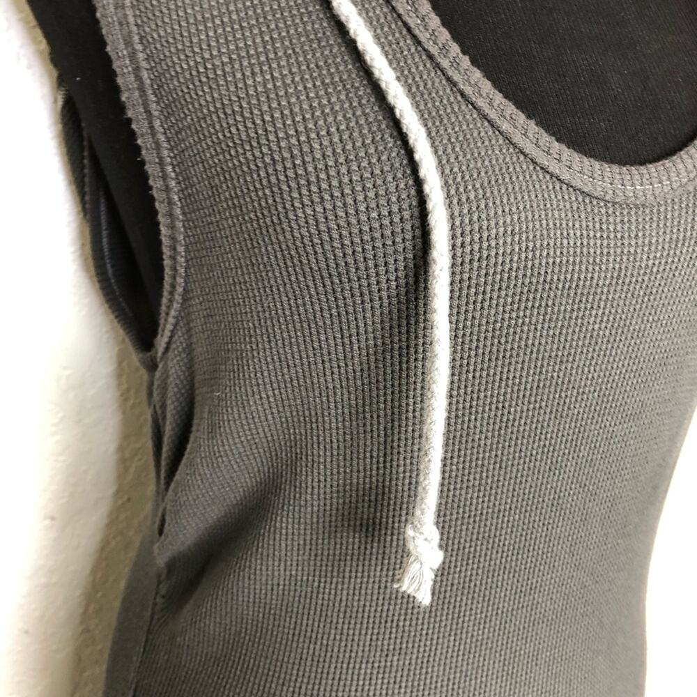 R&R Surplus charcoal gray hooded thermal tank maxi dress size Medium NWT - Picture 6 of 16